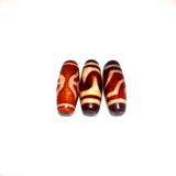 Tibet Agate Dzi Bead Orange Red Big men 2eyes Tiger teeth 13*33mm