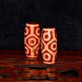 Tibet Agate Dzi Bead Orange Tortoiseshell 9 Eyes 15*31mm Dragon Agate Beads