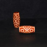 Tibet Agate Dzi Bead Orange Tortoiseshell 9 Eyes 15*31mm Dragon Agate Beads