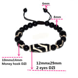 Tibet Agate Dzi Beads 12*29mm Eyes Dzi Money Hook Bracelets