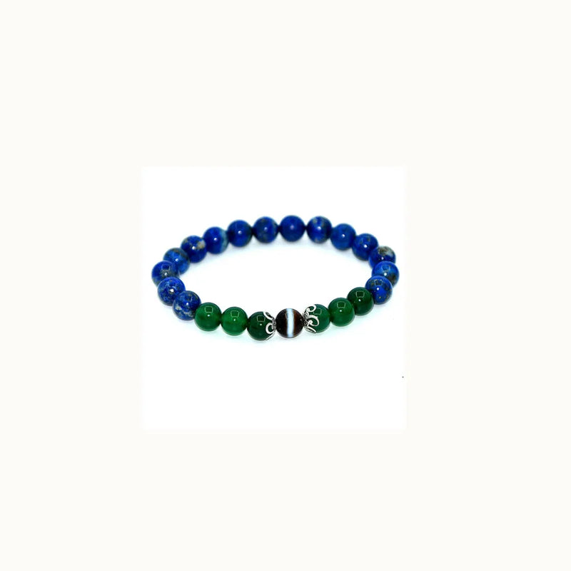 Tibet Agate Dzi Bead Bracelet Lapis Agate Beads Women's Jewelry