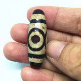 Tibet Red Agate 3-Eye Pendant 12x38mm Amulet Dzi Bead DIY Bracelet