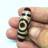 Tibet Red Agate 3-Eye Pendant 12x38mm Amulet Dzi Bead DIY Bracelet