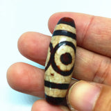 Tibet Red Agate 3-Eye Pendant 12x38mm Amulet Dzi Bead DIY Bracelet