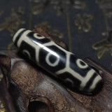 Tibet Black/White Tortoiseshell 9 Eyes Pattern Totem DZI Beads 49*50mm