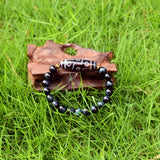 Tibet Black/white 9 Eyes Agate DZI 8mm Tiger Eye Bracelet