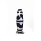 Tibet Black/white Double Tiger teeth Agate DZI Beads 12*38mm