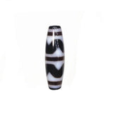 Tibet Black/white Double Tiger teeth Agate DZI Beads 12*38mm