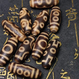 Tibet Brown/Beige Ji 3/5/7 Eyes Totem DZI Beads 11*29mm Agate Beads