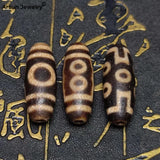 Tibet Brown/Beige Ji 3/5/7 Eyes Totem DZI Beads 11*29mm Agate Beads