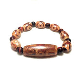 Tibet Brown Red Agate DZI Bead Tiger's Eye Stone Amulet Bracelet