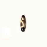 Tibet Deep Coffee Black/Yellow Wealth Totem 37mm Agate DZI Beads