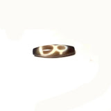 Tibet Deep Coffee Black/Yellow Wealth Totem 37mm Agate DZI Beads