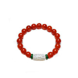 Tibet Diamond Tiger Tooth Totem Agate Dzi Red Dragon Bracelet