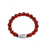 Tibet Diamond Tiger Tooth Totem Agate Dzi Red Dragon Bracelet