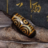 Tibet Dragon's Eye Totem Incense Offering Agate DZI Maroon Beads