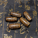 Tibet Dragon's Eye Totem Incense Offering Agate DZI Maroon Beads