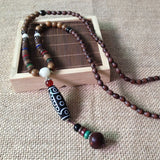 Tibet Ethnic Style Natural 21 Eyed Dzi Beads Charm Pendant Necklace