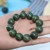 Tibetan Jade Medicine King Stone Snake Pattern Jade Hand String Bracelet