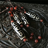Tibet Nine-eyed Dzi Beads Fired Dzi Bead Pendant Necklace