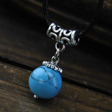 Tibet Silver Gemstone Pendant Necklace with Tassel