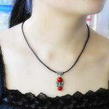 Red Jade Beads Pendant Necklace Dark Matter Bless Calming Chakra Mental Style