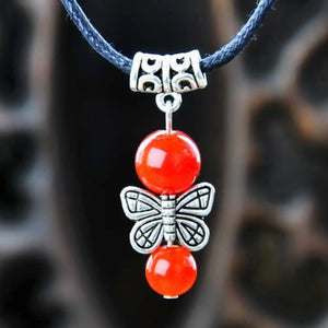 Tibet Silver Red Jade Pendant Necklace Cowhide Rope Tassel Wristband Gift