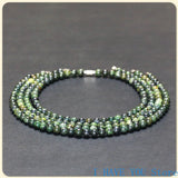 Tibetan Jade Medicine King Stone Necklace Clavicle Chain 6-10mm
