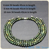 Tibetan Jade Medicine King Stone Necklace Clavicle Chain 6-10mm
