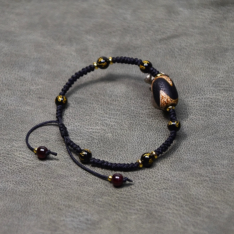 Tibet Tiger Tooth Agate DZI Bracelet Women's Jewelry