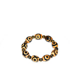 Tibet Yellow 3 Eyes 16mm Agate DZI Bracelet Men Women Amulet Jewelry