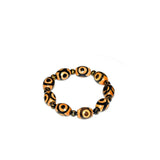 Tibet Yellow 3 Eyes 16mm Agate DZI Bracelet Men Women Amulet Jewelry
