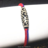 Tibet Agate DZI 10*30mm 21 Eyes Woman`s Bracelet Woven Jewelry