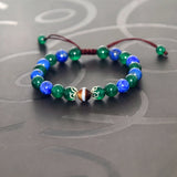 Tibet Agate DZI Green Agate Bracelet Natural Lapis Lazuli Beads Female Jewelry