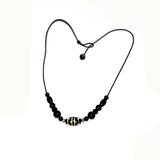 Tibet Agate DZI Necklace Double Tiger Tooth Daluo DZI Women's Short Necklace