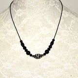 Tibet Agate DZI Necklace Double Tiger Tooth Daluo DZI Women's Short Necklace