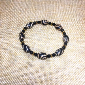 Tibet 2 Eyes Agate DZI Bracelet with Beads
