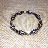 Tibet Old 2 Eyes Agate DZI Ladies Bracelet with Beads