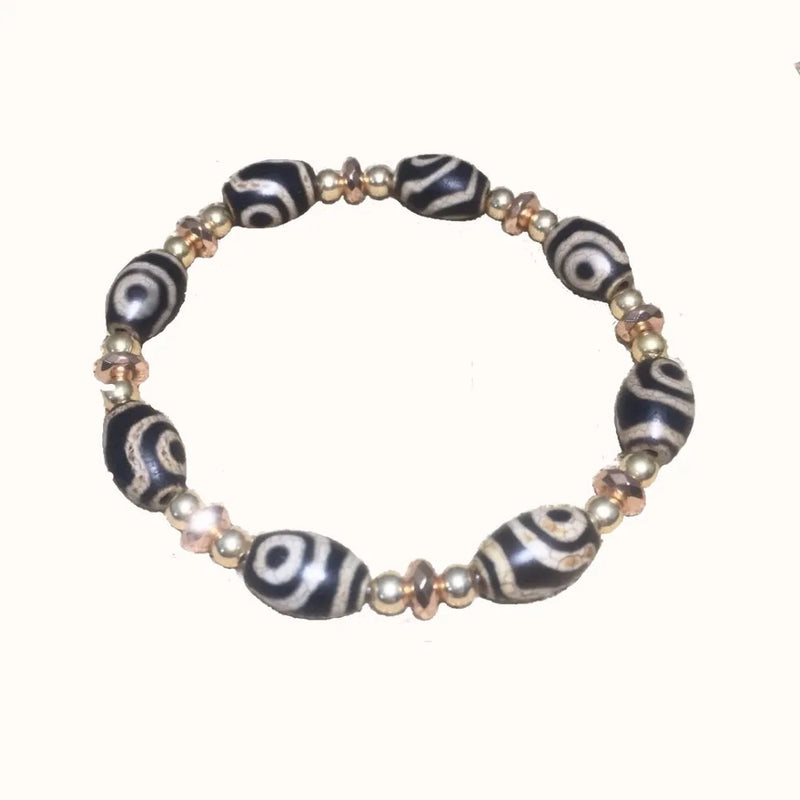 Tibetan Agate DZI Bracelet with Beads