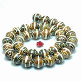 Tibetan Agate Dzi Round Beads Gemstone Bracelet Necklace DIY Jewelry