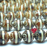 Tibetan Agate Dzi Round Beads Gemstone Bracelet Necklace DIY Jewelry