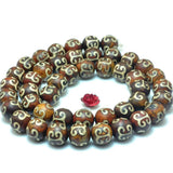 Tibetan Agate Dzi Palindrome Round Beads Gemstone Semi Precious Stone