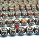 Tibetan Agate Dzi Palindrome Round Beads Gemstone Semi Precious Stone