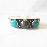 Tibetan Copper Inlay Beads Cuff Bangles BB-049