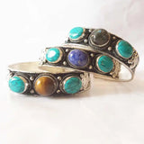 Tibetan Copper Inlay Beads Cuff Bangles BB-049