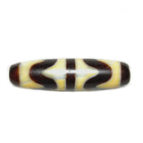 Tibetan Black/White Yellow Amulet Tiger Tooth Totem Agate Dzi Beads Necklace