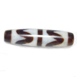 Tibetan Black/White Yellow Amulet Tiger Tooth Totem Agate Dzi Beads Necklace