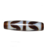 Tibetan Black/White Yellow Amulet Tiger Tooth Totem Agate Dzi Beads Necklace