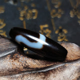 Tibetan Black/White Snake Totem 38mm Agate Dzi Beads DIY