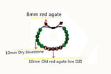 10mm Red/White Agate DZI Beads Weave Female Bracelet